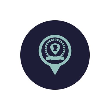 kupa düz simgesi, vektör illüstrasyonu 