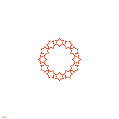 Noel çelenk düz stil ikonu, vektör çizim  