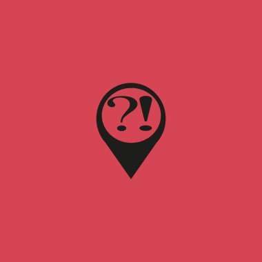 harita işaretçi düz stil ikonu, vektör çizim  