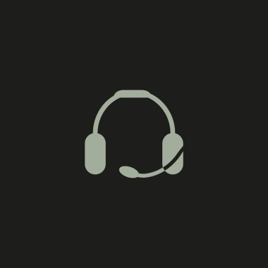 kulaklık yassı simgesi, vektör, illüstrasyon 