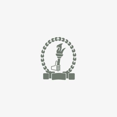 Olimpiyat meşalesinin logo, vektör, illüstrasyon, spor kavramı  