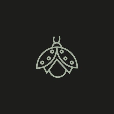 uğur böceği düz simgesi, vektör, illüstrasyon 