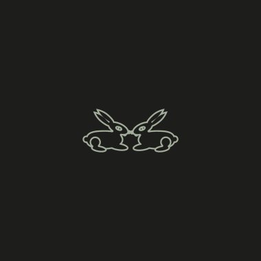 Tavşan düz simgesi, vektör çizim