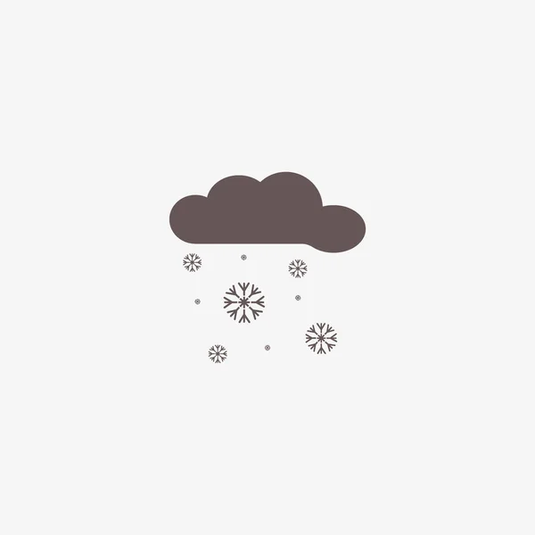 Besneeuwde Wolk Platte Pictogram Vector Illustratie — Stockvector