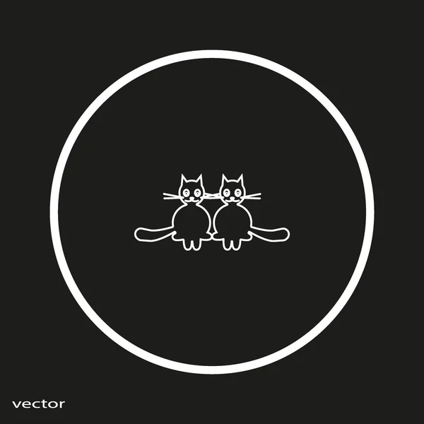Кошки Плоская Иконка Векторная Иллюстрация — стоковый вектор
