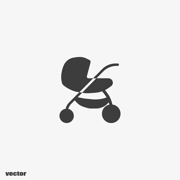 Pram Flat Style Icon Vector Illustration — Stock Vector