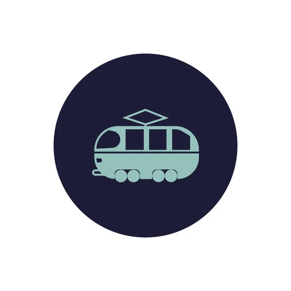 Minimalistische Klassieke Tram Vector Pictogram — Stockvector