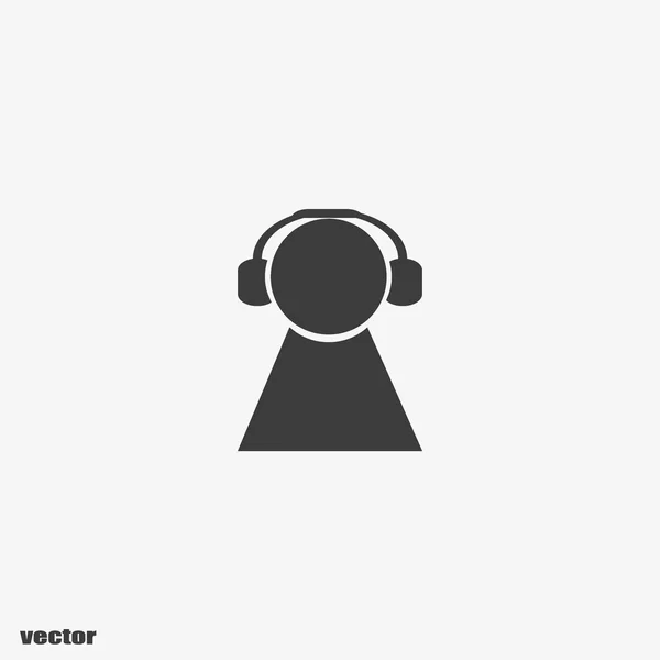 Ακουστικά Εικονίδιο Επίπεδη Διάνυσμα Εικονογράφηση — Διανυσματικό Αρχείο