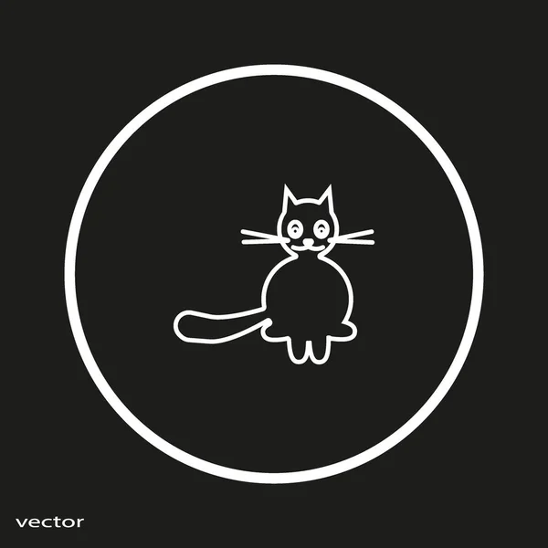 Icono Vectorial Minimalista Gato Amigable Divertido — Vector de stock