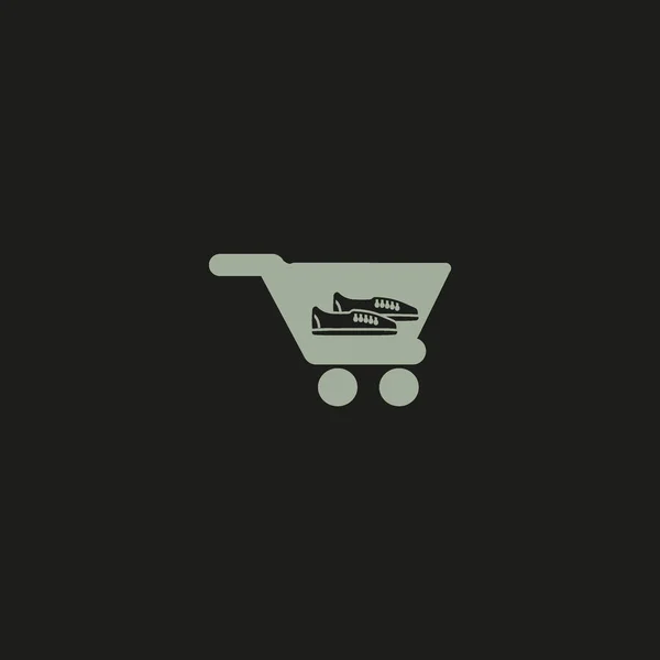 スニーカー ベクトル図でのショッピングカートのシンプルなアイコン — ストックベクタ