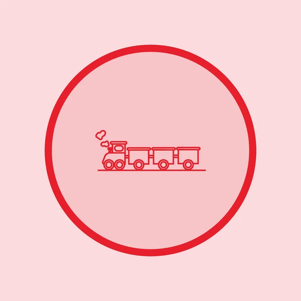 Pictogram Van Locomotief Spoorlijn Rails Trein Vectorillustratie — Stockvector