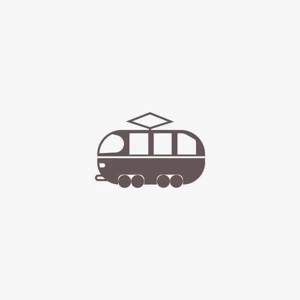 Minimalistische Klassische Straßenbahn Vektor Ikone — Stockvektor