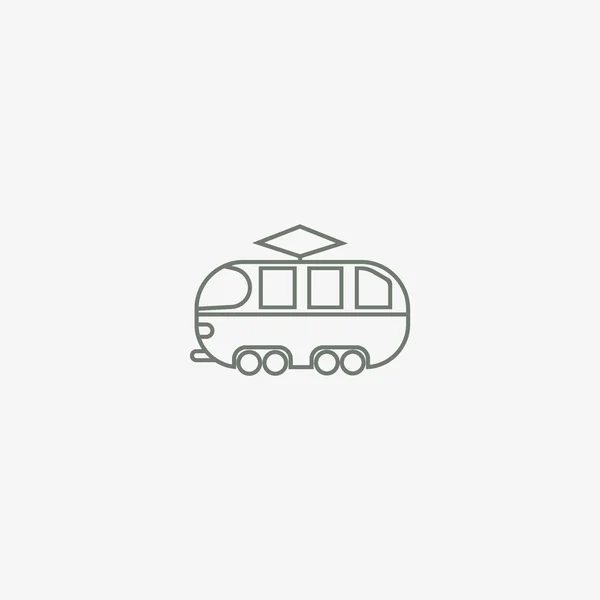 Minimalistische Klassieke Tram Vector Pictogram — Stockvector