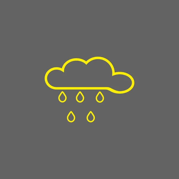 Eső Felhő Lapos Ikon Vektor Ábra — Stock Vector