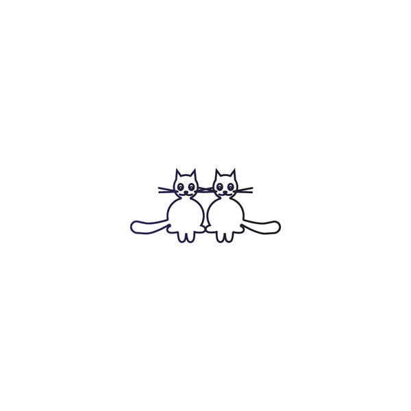 Коти Плоскі Значки Векторні Ілюстрації — стоковий вектор
