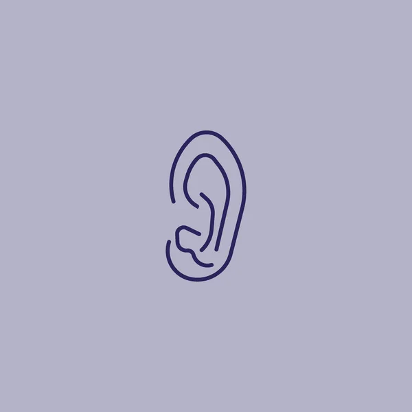 人間の耳フラット アイコン ベクトル イラスト — ストックベクタ
