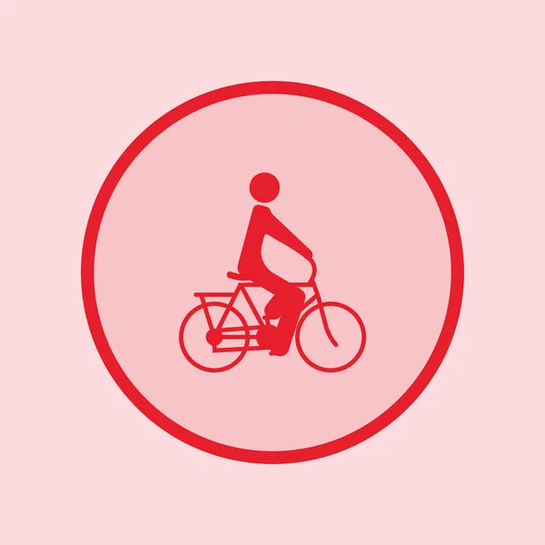 Silueta Masculina Montar Bicicleta Icono Simple — Vector de stock