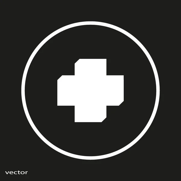 Medische Cross Platte Pictogram Vector Illustratie — Stockvector