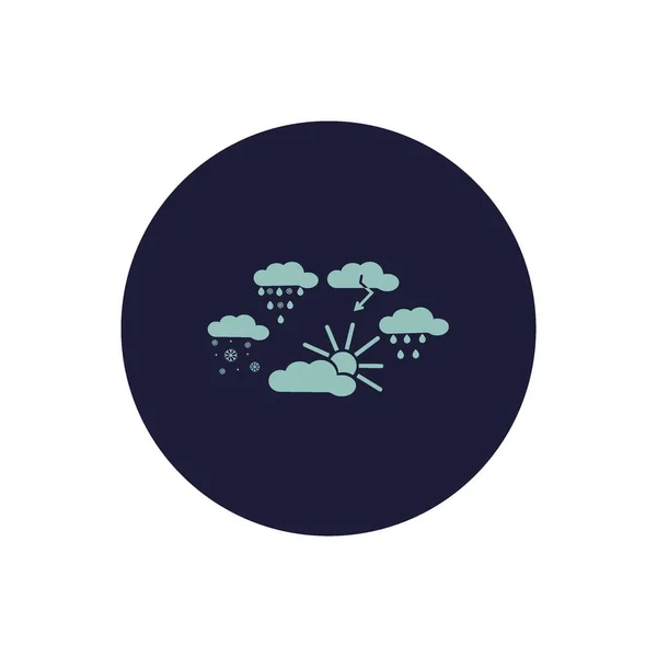 Gruppe Von Wetterwolken Flaches Symbol Vektor Illustration — Stockvektor