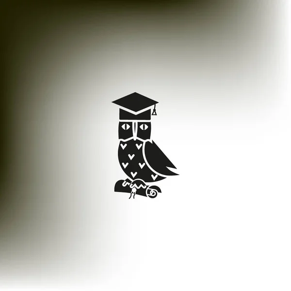 Минималистическая Векторная Икона Птицы Совы — стоковый вектор