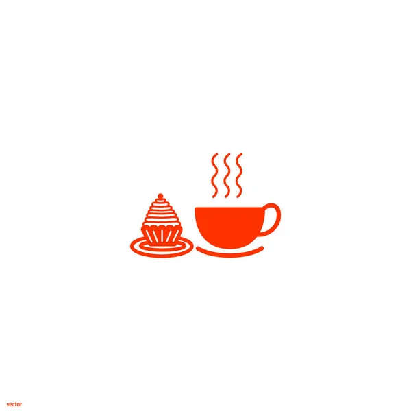 Pièce Gâteau Tasse Thé Vecteur Illustration — Image vectorielle