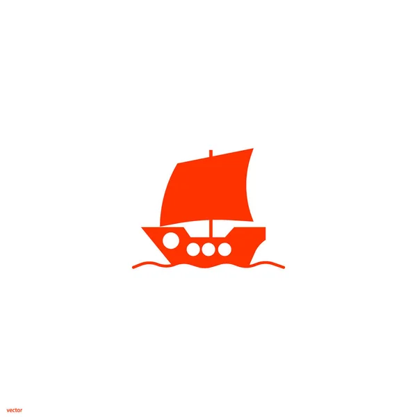 Icono Plano Del Barco Ilustración Vectorial — Vector de stock