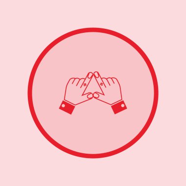 eller düz simgesi, vektör çizim  