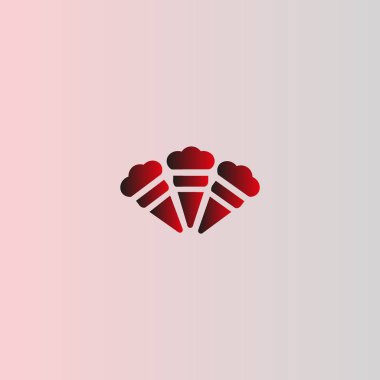 buz kremler, vektör çizim minimalist simgesi
