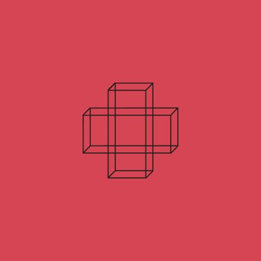 Tıbbi düz simgesi, vektör, illüstrasyon çapraz 