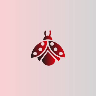 uğur böceği düz simgesi, vektör, illüstrasyon 