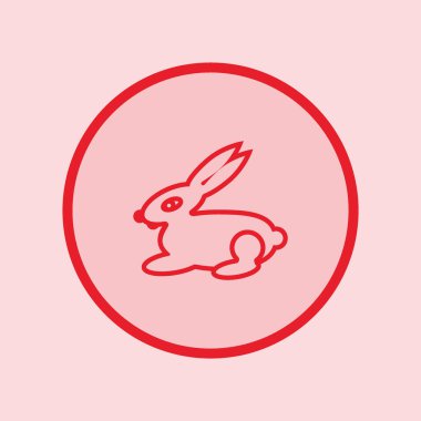 Tavşan düz simgesi, vektör çizim