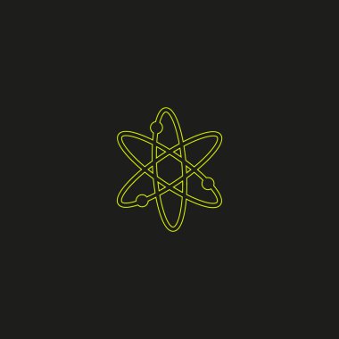 Moleküler bileşik düz simgesi, vektör, illüstrasyon