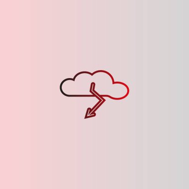bulut yıldırım düz simgesi, vektör, illüstrasyon 