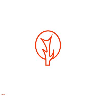 ağaç düz simgesi, vektör, illüstrasyon