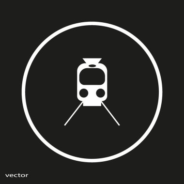 simge lokomotif tren yolu, tren vektör çizim üzerinde 