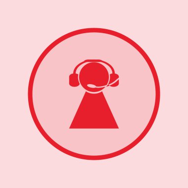 kulaklık yassı simgesi, vektör, illüstrasyon 