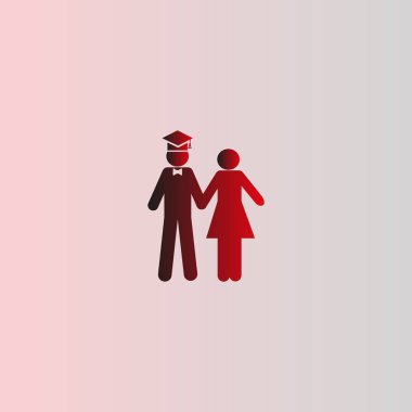 adam ve kadın lisans şapka vektör simgesi