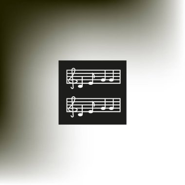 Müzik notaları düz simge, vektör illüstrasyonu 