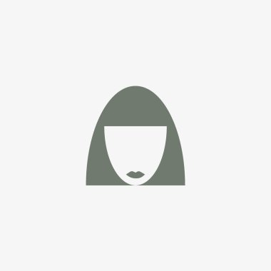 kadın baş kısa saç modeli ile minimalist vektör simgesi