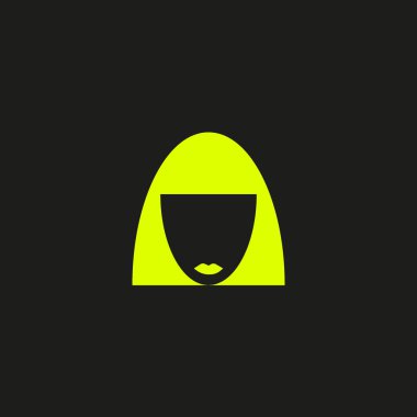 kadın baş kısa saç modeli ile minimalist vektör simgesi