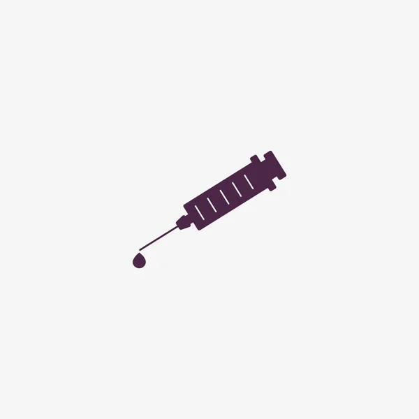 Medical Syringe Flat Icon Vector Illustration — Stock Vector