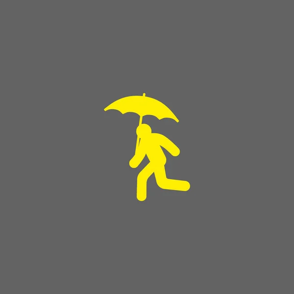 Vektor Illustration Ikonen För Kör Man Med Paraply — Stock vektor