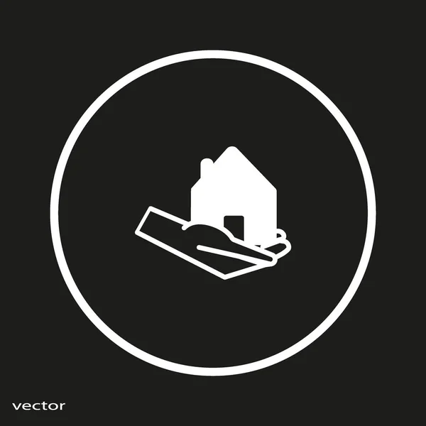 Casa Mano Concepto Bienes Raíces — Vector de stock