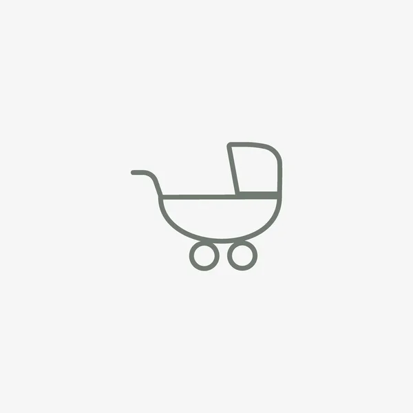 婴儿车平面样式图标 矢量插图 — 图库矢量图片