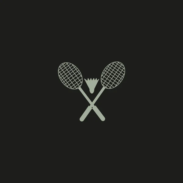 Schläger Und Federball Für Badminton Vektor Illustration — Stockvektor