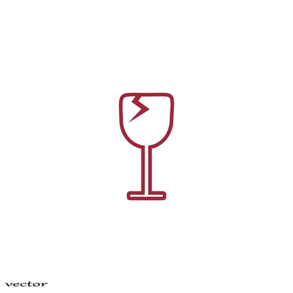 Wine Glass Flat Icon Vector Illustration — Stock Vector