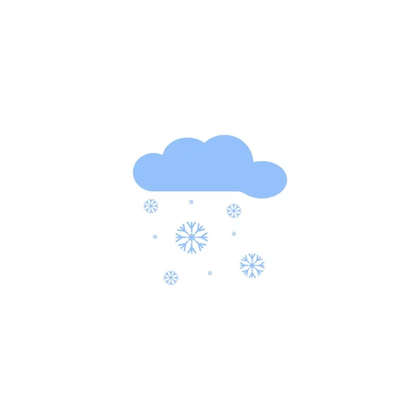 雪に覆われた雲フラット アイコン ベクトル イラスト — ストックベクタ