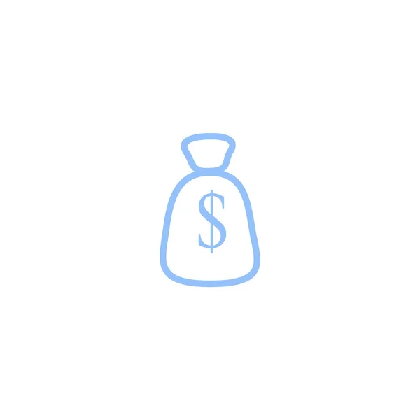 Money Bag Flat Icon Business Concept — Stock Vector