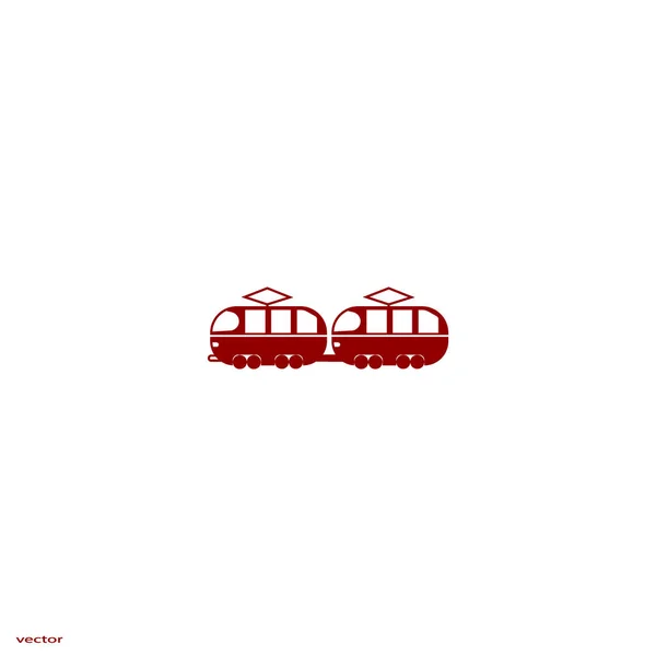 Minimalistic Classic Tram Vector Icon — Stock Vector