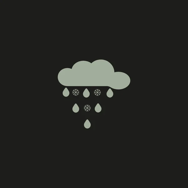 Nube Pioggia Icona Piatta Vettore Illustrazione — Vettoriale Stock
